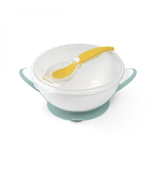 Bērnu bļoda ar piesūcekni un karoti Babyono 1063/04 white