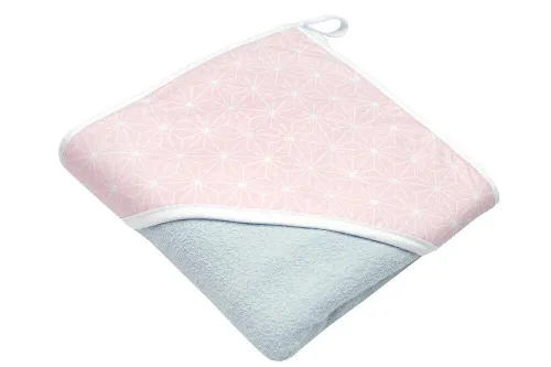 Bērnu dvielis ar kapuci 80x80 cm AKUKU ROSETTE pink