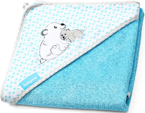 Bērnu dvielis ar kapuci Bambusa 100x100 cm Babyono 346/02 blue