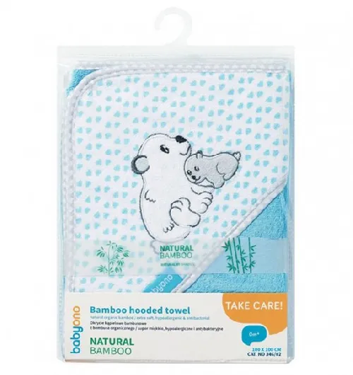 Bērnu dvielis ar kapuci Bambusa 100x100 cm Babyono 346/02 blue