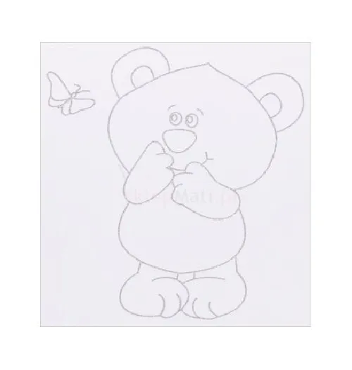 Bērnu gulta ar kasti Drewex LITTLE BEAR and BUTTERFLY (Maly Miš i Motylek) silver