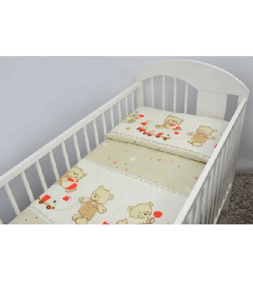 Bērnu gultas veļa: 2 daļas virspalags + spilvendrāna Ankras COOKIES beige 135x100 K-2T135