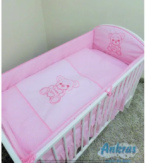 Bērnu gultas veļa: 2 daļas virspalags+spilvendrāna Ankras HAPPY HAPPY BEAR beige K-2