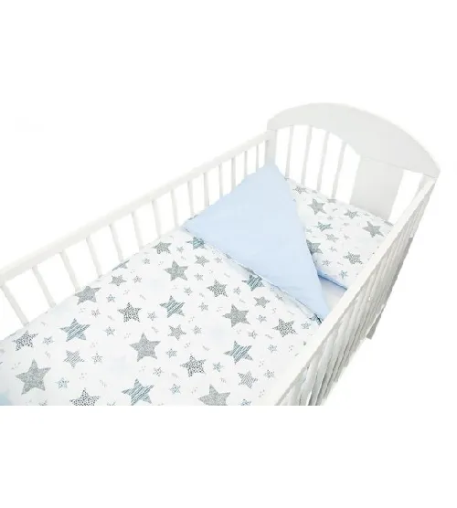 Bērnu gultas veļa: 2 daļas virspalags + spilvendrāna Ankras NEW STARS blue 120x90 K-2T120
