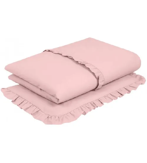 Bērnu gultas veļa: 2 daļas virspalags + spilvendrāna PINK FRILL K-2T135 (135x100) 1879