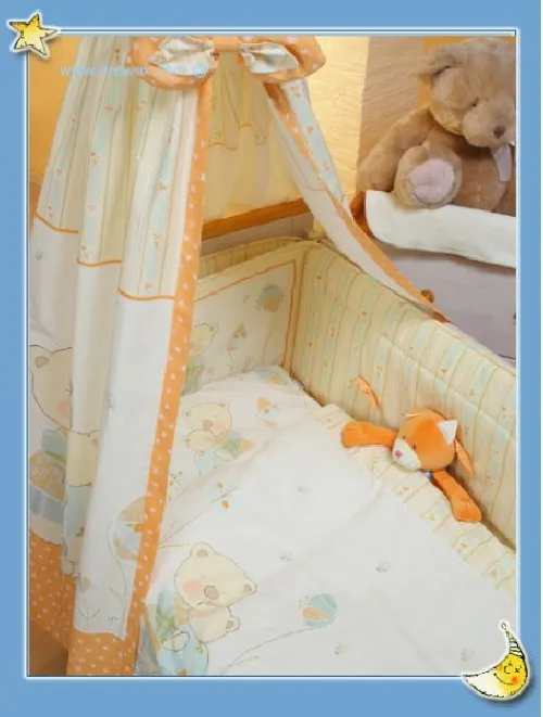 Bērnu gultas veļa: 4 daļas DREWEX Kolorino MOM&BABY K-4 orange F-090