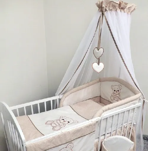Bērnu gultas veļa: 6 daļas Ankras HAPPY BEAR K-6 beige (135/180cm)