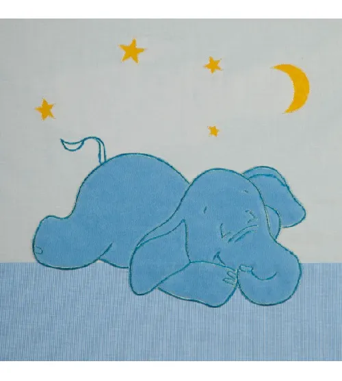 Bērnu gultas veļa: 6 daļas Puchatek ELEPHANT K-6 blue PUC-K6ELE.B