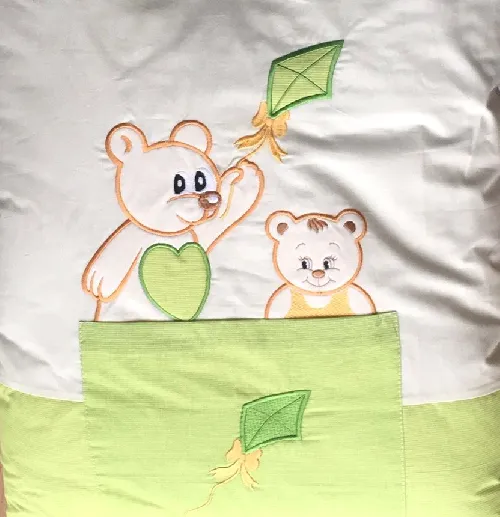Bērnu gultas veļa: 6 daļas Puchatek SONIA FAMILY K-6 green (135,180)