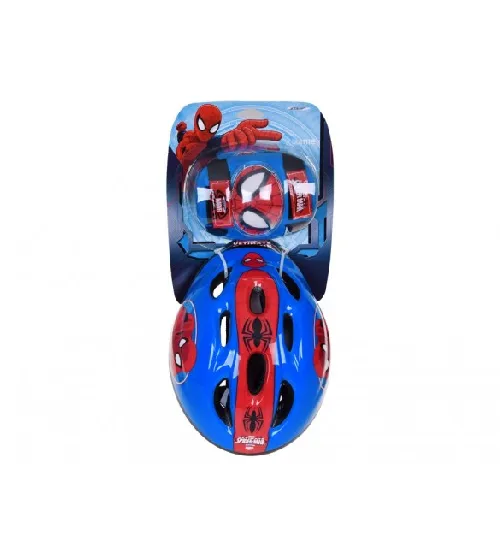 Bērnu ķivere + Aizsargu komplekts SPIDERMAN SP0603
