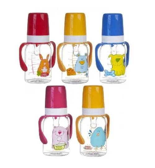 Bērnu pudele ar rokturiem 120ml CANPOL Happy Animals 823