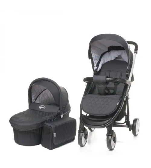 Bērnu rati 2 vienā universālie 4BABY ATOMIC DUO 2in1 dark grey