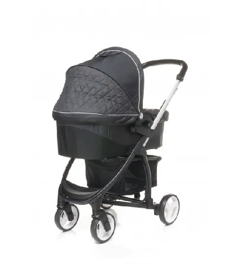 Bērnu rati 2 vienā universālie 4BABY ATOMIC DUO 2in1 dark grey