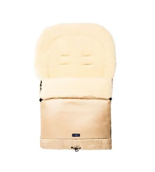Bērnu ratu guļammaiss ar aitas vilnas oderi Womar SLEEP&GROW Wool Light beige S20-001