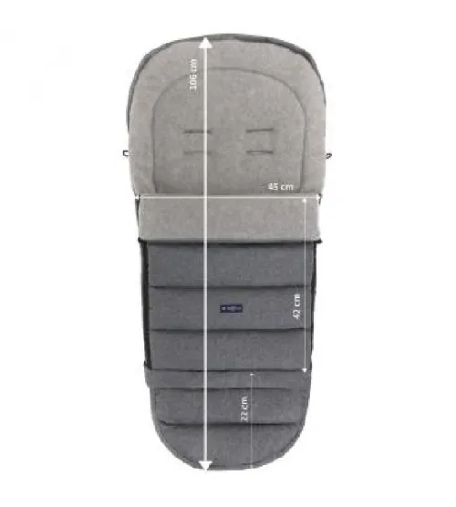 Bērnu ratu guļammaiss Womar iGROW 2.0 Wool Premium grey melange grey IGW-004