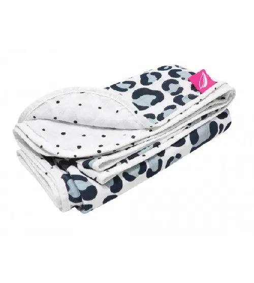 Bērnu sedziņa Divpusēja 95x100 cm PRE-WASHED blue ocelot 056/166