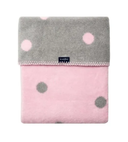 Bērnu sedziņa - plediņš 150 x100 cm 100% kokvilna Womar PINK/GREY SPOTS KB-033