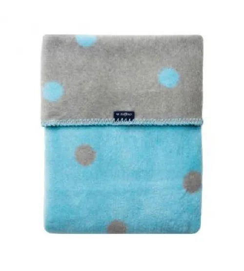 Bērnu sedziņa - plediņš 75 x 100 cm 100% kokvilna Womar GREY/BLUE SPOTS KB-021