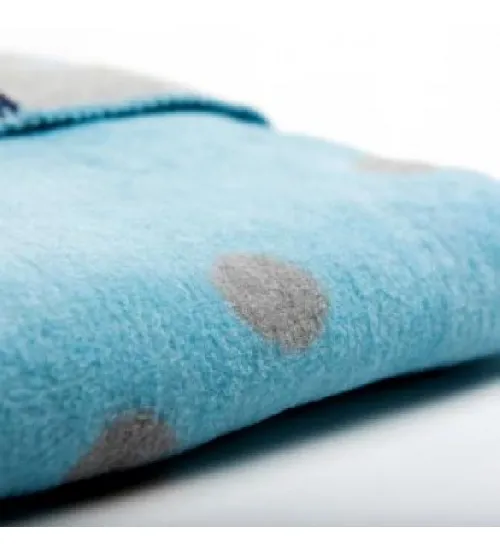 Bērnu sedziņa - plediņš 75 x 100 cm 100% kokvilna Womar GREY/BLUE SPOTS KB-021