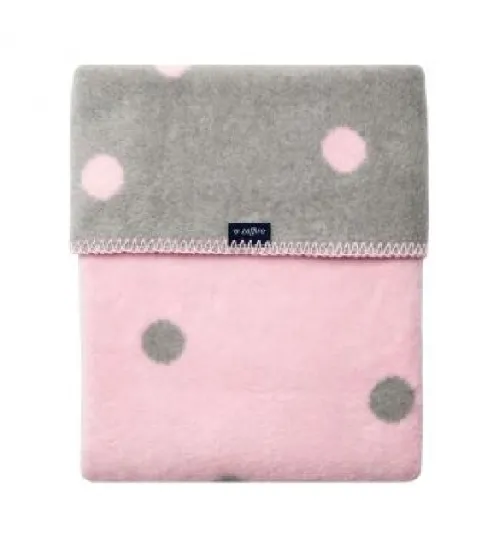 Bērnu sedziņa - plediņš 75 x 100 cm 100% kokvilna Womar PINK/GREY SPOTS KB-023