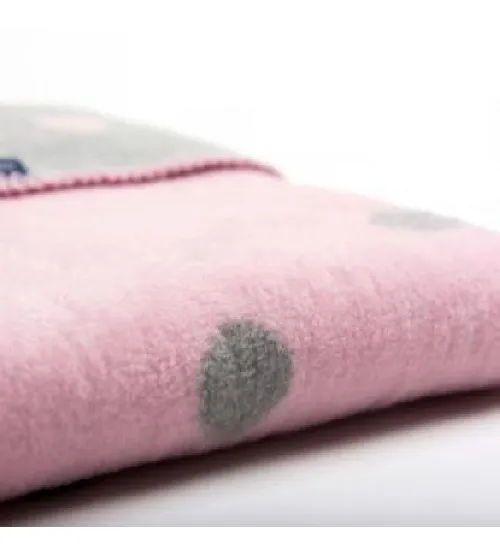 Bērnu sedziņa - plediņš 75 x 100 cm 100% kokvilna Womar PINK/GREY SPOTS KB-023