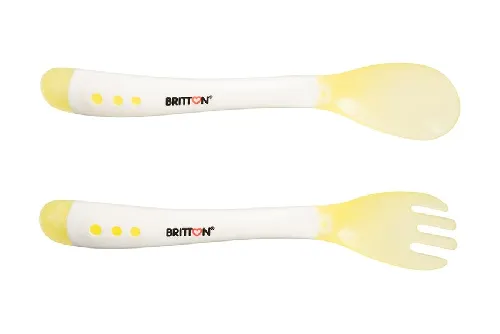 Britton Heat Sensing Feeding Fork & Spoon Termojūtīgas komplekts Karote+dakša
