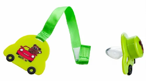Britton Soother&Soother Cord Silikona knupis ar nogriezumu ar turētāju