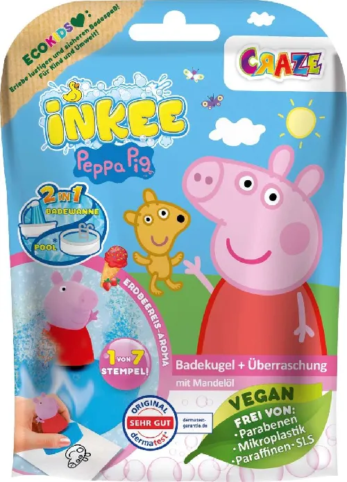 Craze Inkee Peppa Pig vannas bumba + rotaļlieta