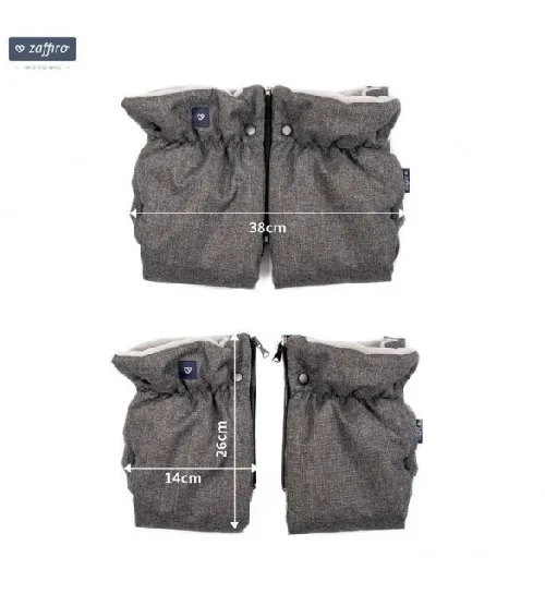 Divdaļīgie ratu cimdi Womar WOOL Premium GREY + Melange grey M-095