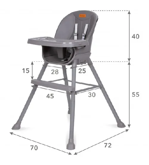 Kidwell EATAN grey 4in1 Barošanas krēsliņš