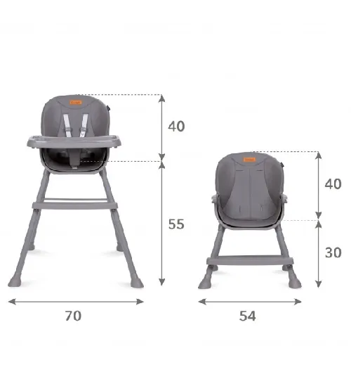 Kidwell EATAN grey 4in1 Barošanas krēsliņš