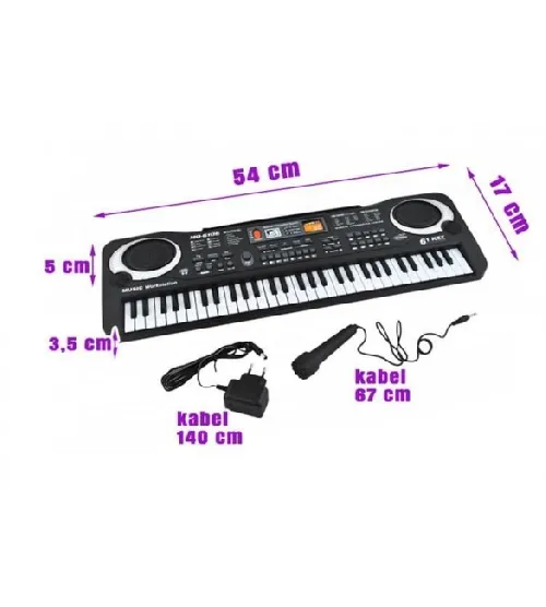 Klavieres elektroniskās ar mikrofonu 61 taustiņi 4687