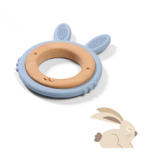 Koka Silikona zobu riņķis-masētājs BabyOno RABBIT 1076/03
