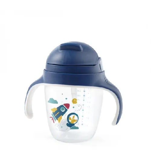 Krūzīte ar salmiņu 240 ml BabyOno 1464/01 blue