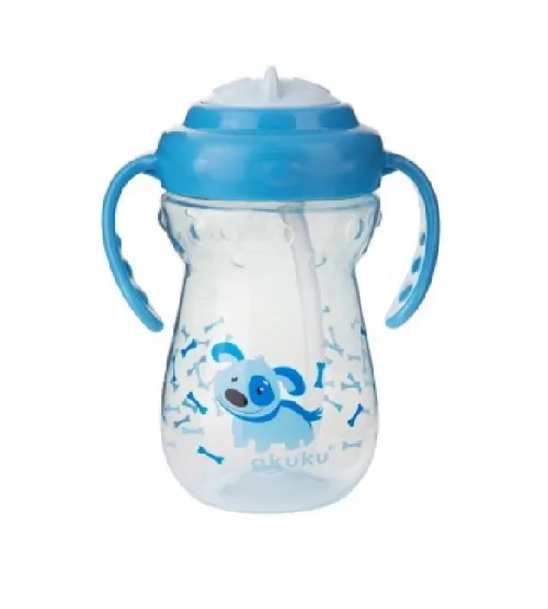 Krūzīte ar salmiņu 360 ml AKUKU blue A0436