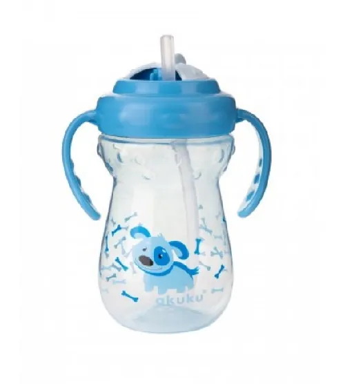 Krūzīte ar salmiņu 360 ml AKUKU blue A0436
