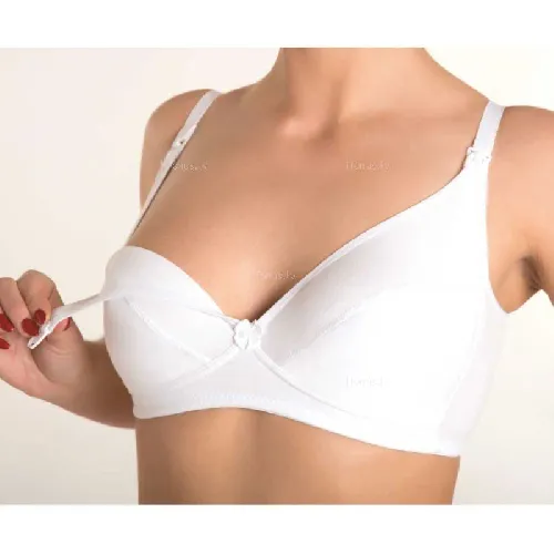 La bebe Boutique Basic White (Milk) grūtnieču/barošanas krūšturis ar atpogājamu lencīti