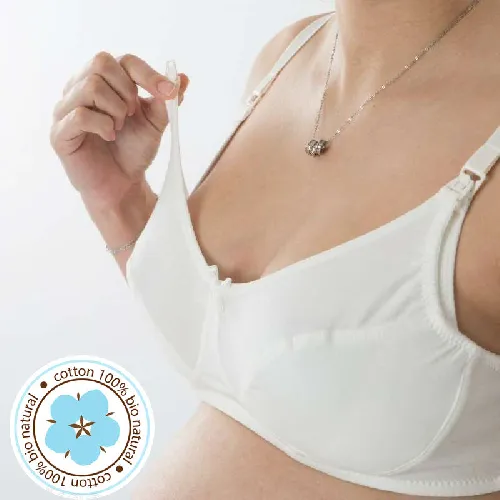 La bebe Boutique Basic White (Milk) grūtnieču/barošanas krūšturis ar atpogājamu lencīti