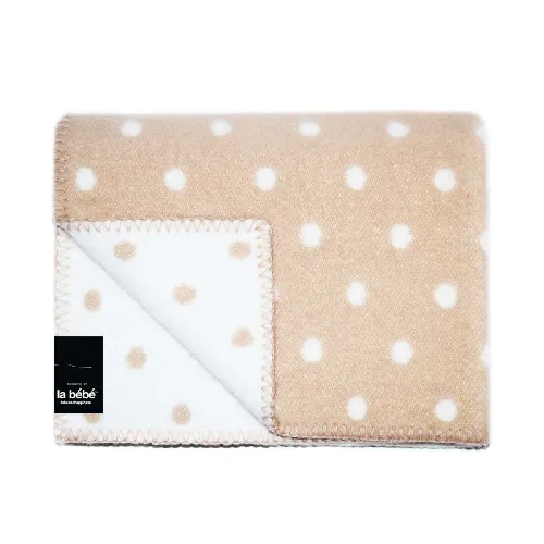 La Bebe™ Cosy Grey Dots Natural Lambswool Vilnas sega 100x140 cm