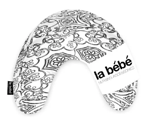 La Bebe Mimi Nursing Cotton Pillow White-Black ornament Atbalsta pakaviņš spilventiņš 19x46cm ceļojumiem