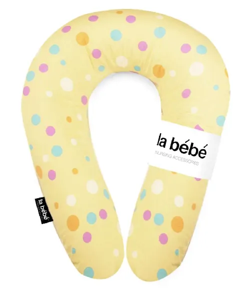 La Bebe Nursing Maternity Pillow Snug Yellow Dots Pakaviņš mazuļa barošanai, gulēšanai 20x70