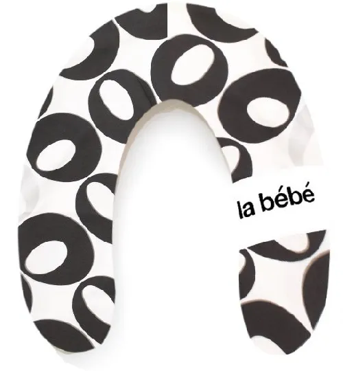 La Bebe Rich Cotton Nursing Maternity Pillow Deco Black-Silver pakaviņš mazuļa barošanai, gulēšanai