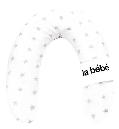 La Bebe Rich Cotton Nursing Maternity Pillow White&Grey Stars Pakaviņš pakavs mazuļa barošanai 30x175cm
