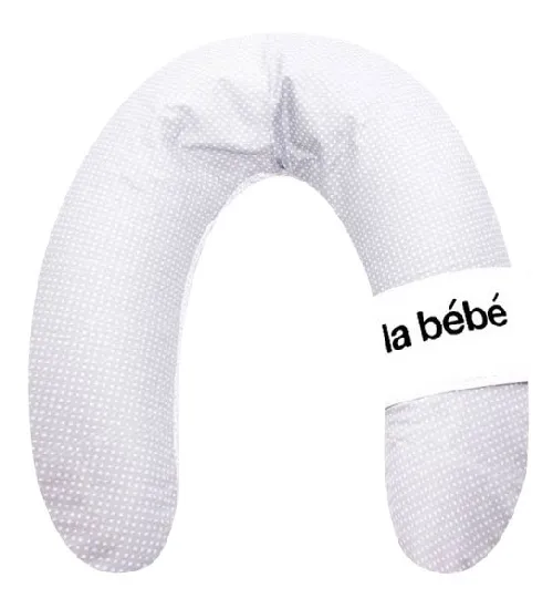 La Bebe Rich Ripple Grey Satin Nursing Maternity Pillow Light grey Pakaviņš pakavs mazuļa barošana 30x175cm