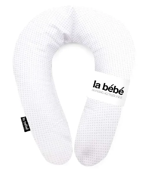 La Bebe Snug Cotton Nursing Maternity Pillow Ripple White-Grey Satin pakaviņš mazuļim, grūtniecēm