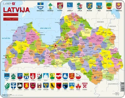 Larsen Puzzle Latvia Political Карта Латвии [политическая] 70 шт.
