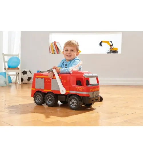 Liela ugunsdzēsēju mašīna ar ūdens pumpi 64 cm slodze līdz 100 kg (kastē) LENA MAXI L02058