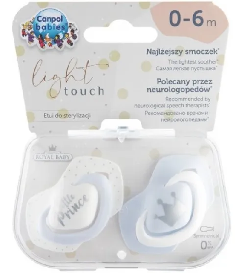 Māneklis silikona simetriskās formas 2 gb. 0-6 mēn. Canpol ROYAL BABY blue 22/650