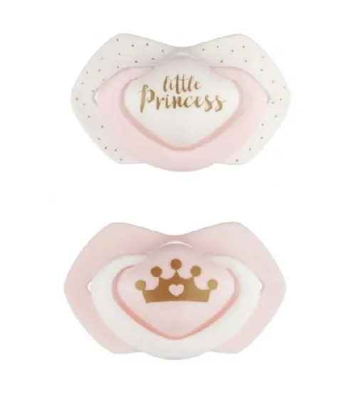 Māneklis silikona simetriskās formas 2 gb. 0-6 mēn. Canpol ROYAL BABY pink 22/650