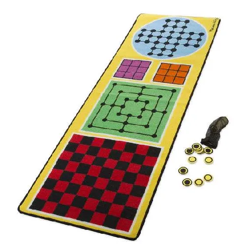 Melissa&Doug 4 in1 Game Rug Детский коврик для игр 199.4 x 67.3 см + 36 деревянных фишек/шашек
